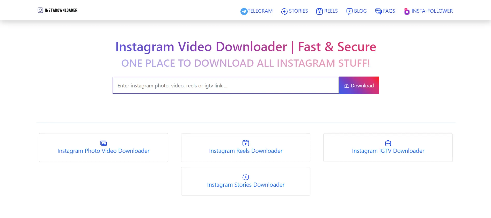 paste instagram video download link